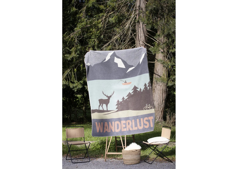 David Fussenegger Plaid Savona - Wanderlust - Grijs / Groen / Bruin