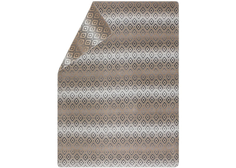 David Fussenegger Plaid Savona - Ruit - Grijs / Beige / Antraciet / Ecru