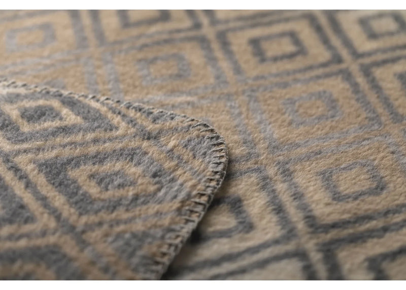 David Fussenegger Plaid Savona - Ruit - Grijs / Beige / Antraciet / Ecru