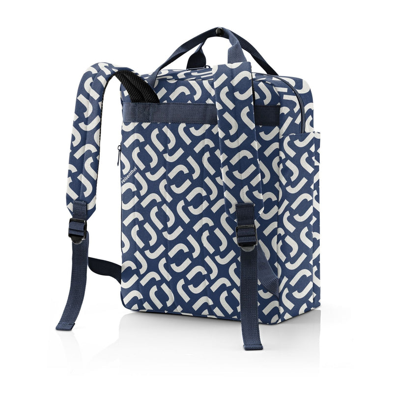 Allday-backpack-M-signature-navy-Rugtas-blauw