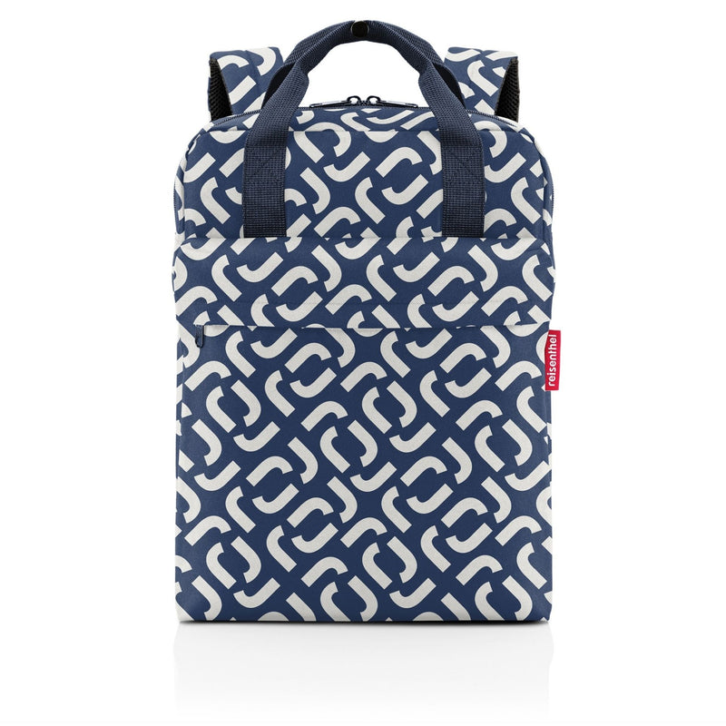 Allday-backpack-M-signature-navy-Rugtas-blauw