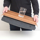 Bosign Laptray Anti-Slip L - Teakhout/Grijs