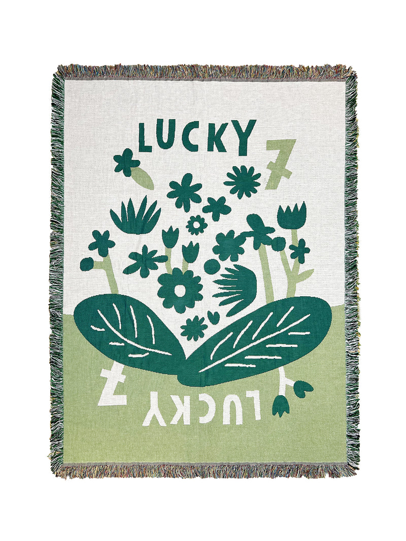 Morning Noon Night Deken "LUCKY GREEN" - 180x130cm