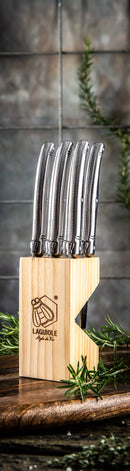 Laguiole-Style-de-Vie-Premium-Line-Steakmessenset-RVS-6-delig-met-houten-blokje-cadeau