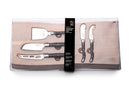 Laguiol-Style-de-Vi-Premium-Line-Kaasmessen-set-Zwart-met-Acacia-houten-Serveerplank-5-delig-set