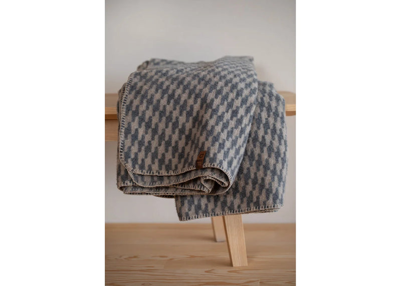 Deken Flanel Ikat Biologisch Katoen 150 x 200 Blauw David Fussenegger Deken Flanel Ikat Biologisch Katoen 150 x 200 Blauw David Fussenegger