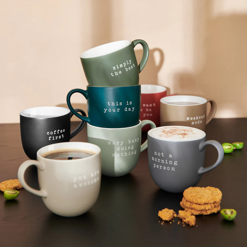 Asa Selection Hey! Mok "Very busy doing nothing" Lichtgroen – 350 ml