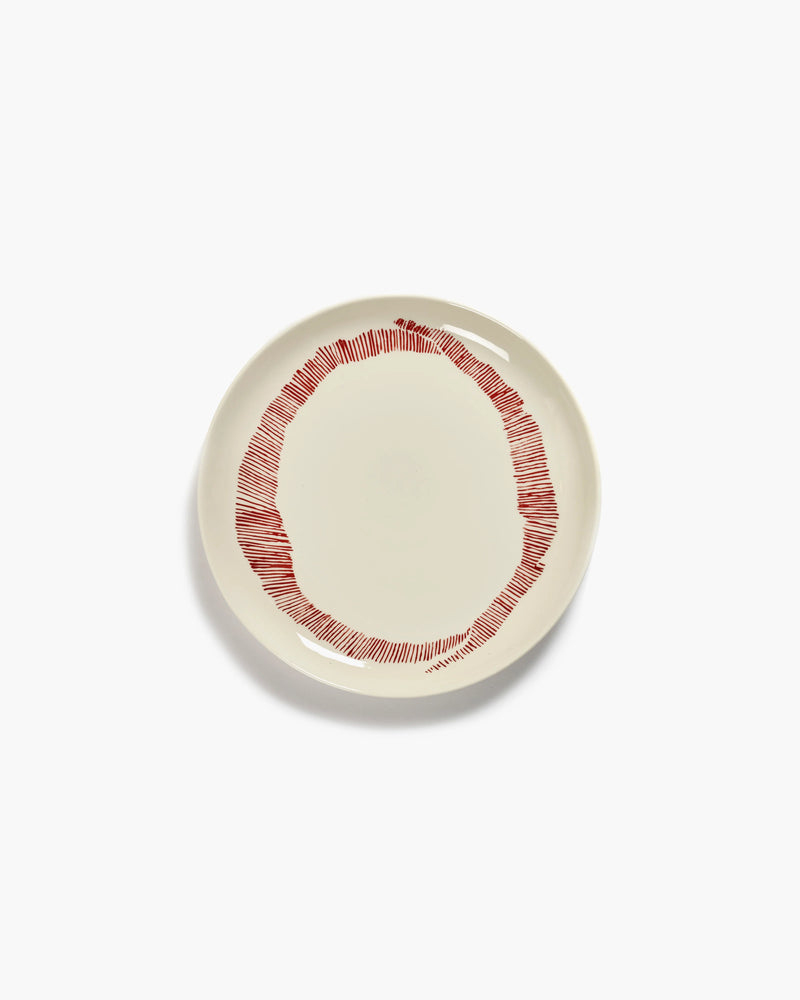 Serax X Ottolenghi Bord M Feast - set van 4 - wit/rood - Ø 22,5 cm