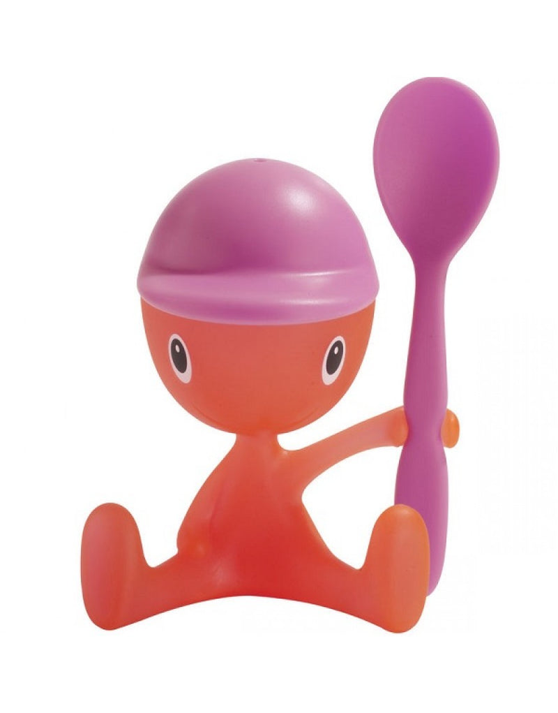 Alessi Cico eierdopje met zoutstrooier - roze/oranje