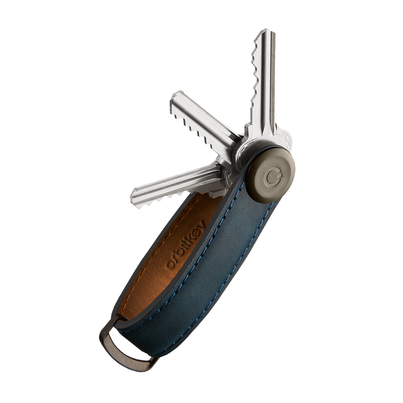 Orbitkey Premium Leer 2.0 - Marine Blauw / Blauw