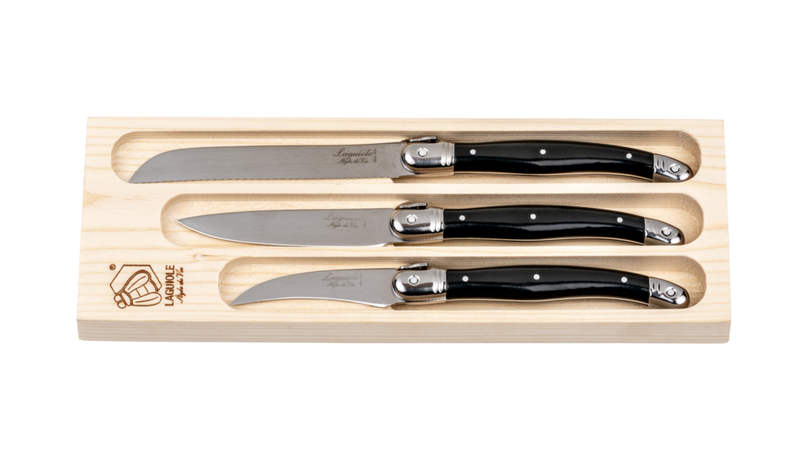 Laguiole Style de Vie Premium Line – 3-delige Keukenmesjesset - Zwart