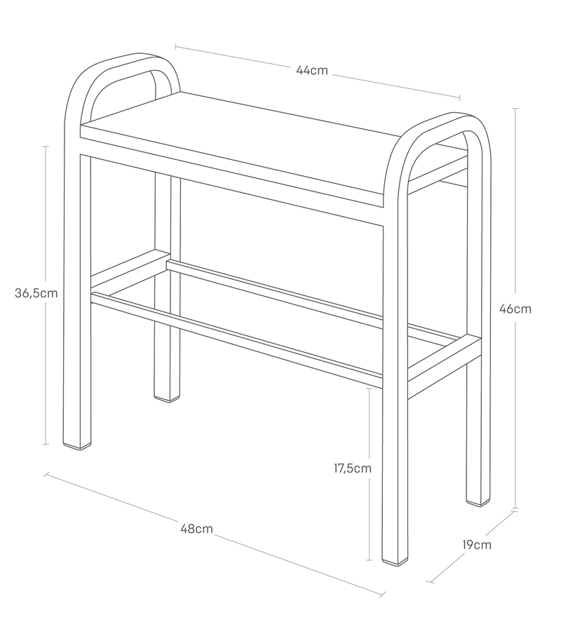 Yamazaki schoenenrek met houten blad - wit