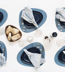 LIND DNA Placemat Curve L - Duurzaam leer - "Hippo" Licht Blauw