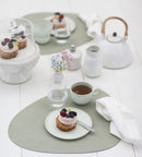 LIND DNA Placemat Curve L - Duurzaam leer - "Hippo" Olive Green