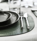 LIND DNA Placemat Curve L - Duurzaam leer - "Hippo" Pastel Green