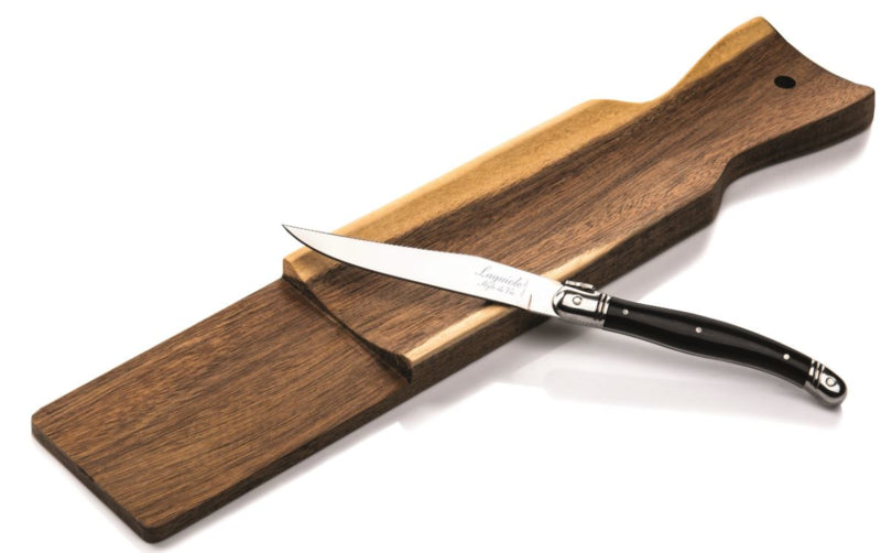 Laguiole Premium Line Wurstbrett mit Messer aus Akazienholz