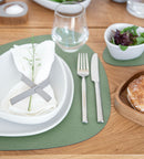 LIND DNA Tischset Curve L – Nachhaltiges Leder – „Hippo“ Forest Green